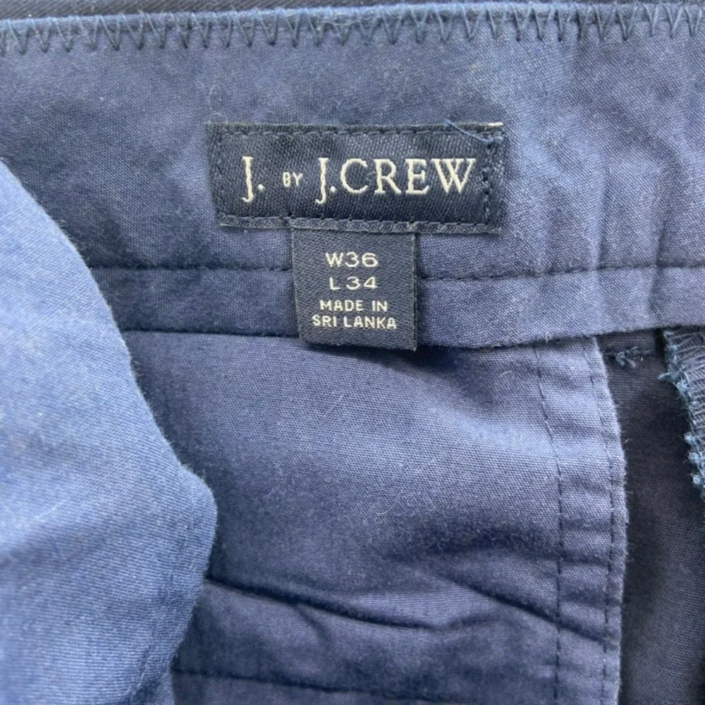 J by J. Crew Chino Pants Mens 36x34‎ Blue Thompson Stretch Flat Front Trousers